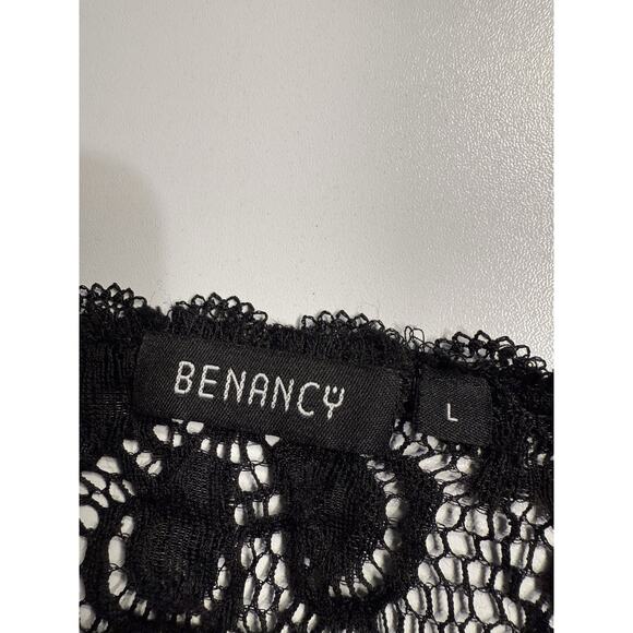 Benancy Lace Cardigan Sz L Black Whimsigoth Witchy Fairy Grunge Gothic Sheer Y2K - Picture 4 of 9